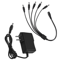 Adattatore CA/CC per pedali da 9 V con spina USA e cavo divisore a catena a 5 vie