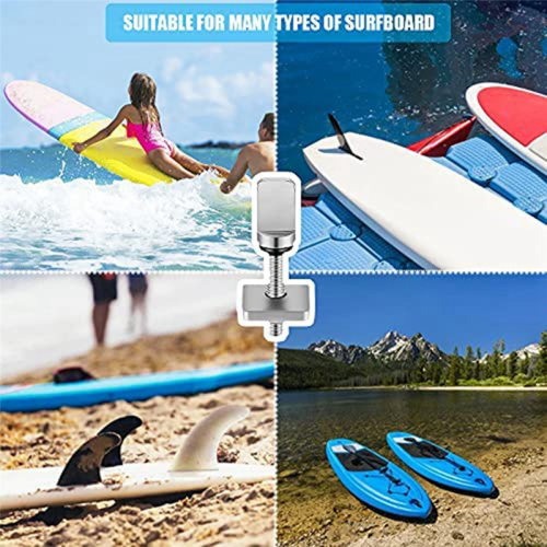 6 tornillos para aletas de tabla de surf, sin herramientas, de acero inoxidable. 2