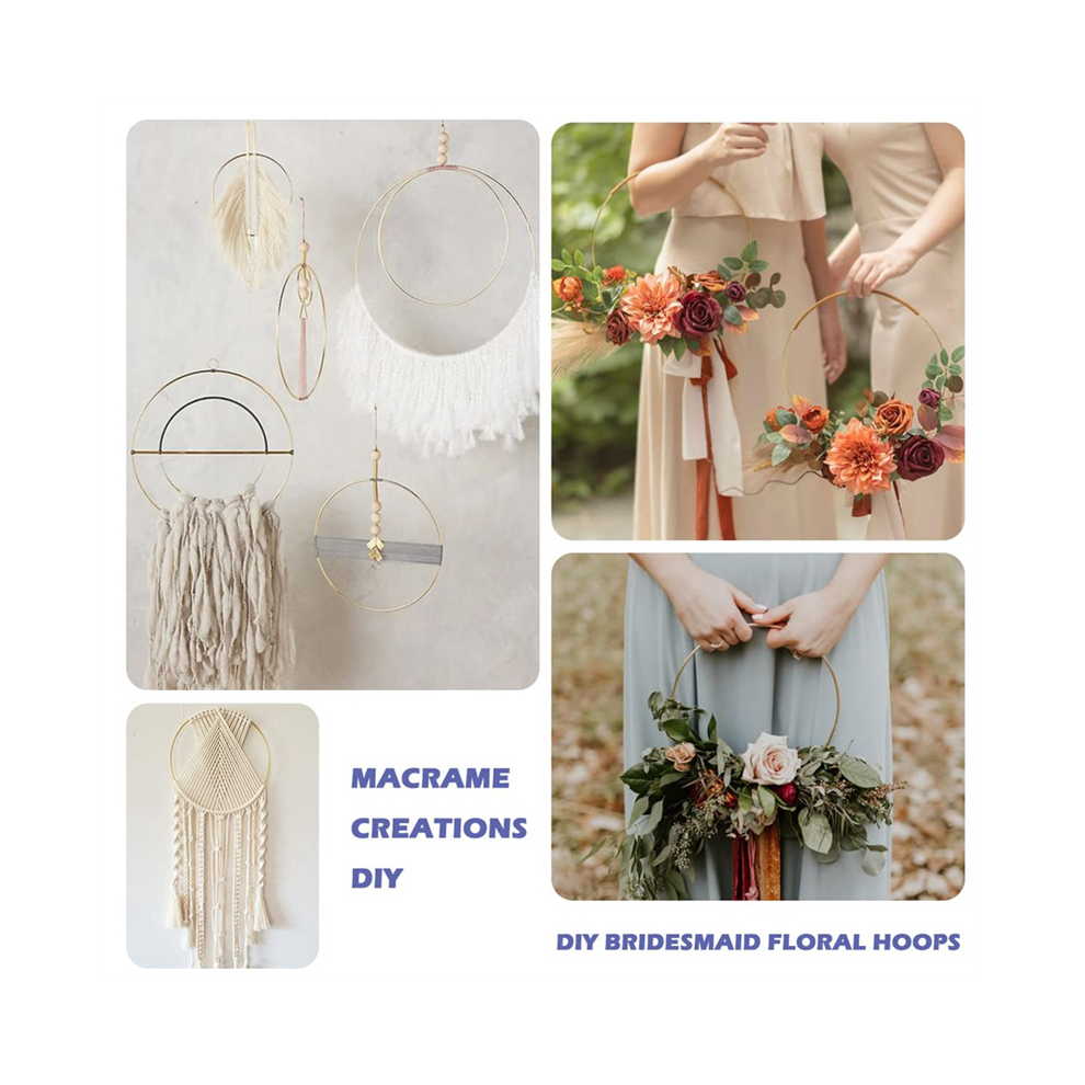 12 Zoll Metall Floral Hoop Girlande Tischdeko FüR Hochzeit Metallgirlande-image