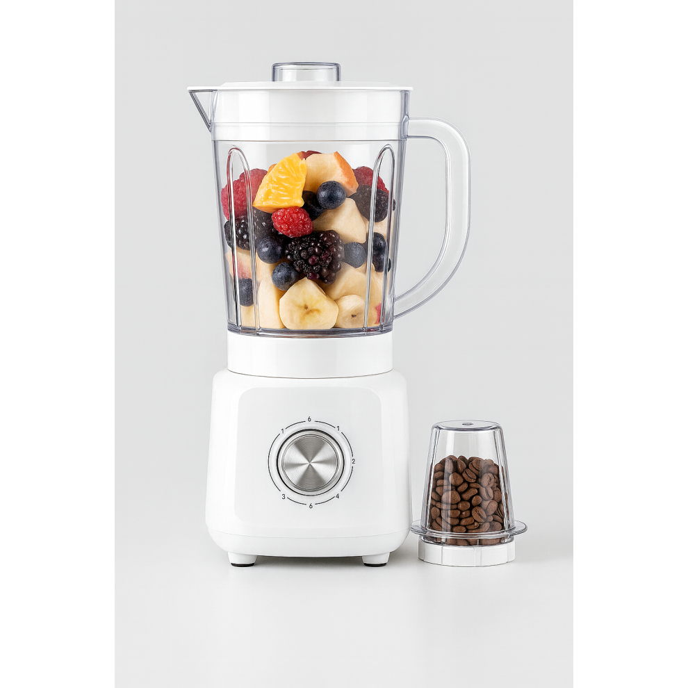 White 2 in 1 Blender & Grinder  600W Motor, 1.5L Capacity, 5 Speeds-image-OPC-PJM2DP9-NEW