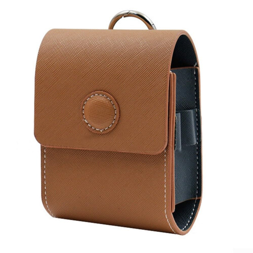 Portable Golf Rangefinder Bag PU Leather Storage Case with Ring for Golf Tees, Balls, and Accessories, Compact Design