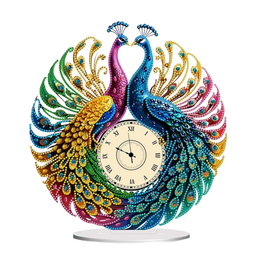 Κιτ διακοσμητικών ρολογιών PeacockShape Diamond Art που λειτουργεί με μπαταρία
