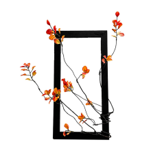 Moldura de foto com ornamentos de flores simuladas B