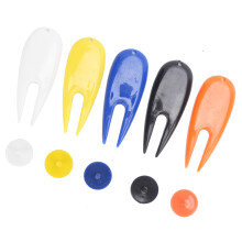 Golf Divot Tool with Plastic Score Markers Durable Green & White Design