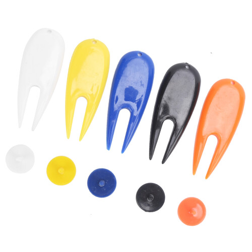 Golf Divot Tool with Plastic Score Markers Durable Green & White Design
