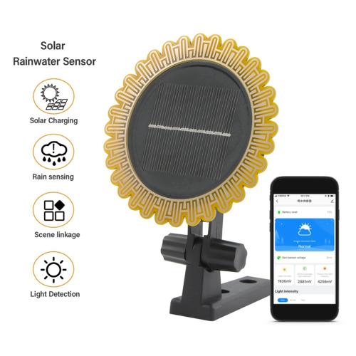 Sensor de chuva solar Zigbee WiFi Tuya com carregamento solar 2