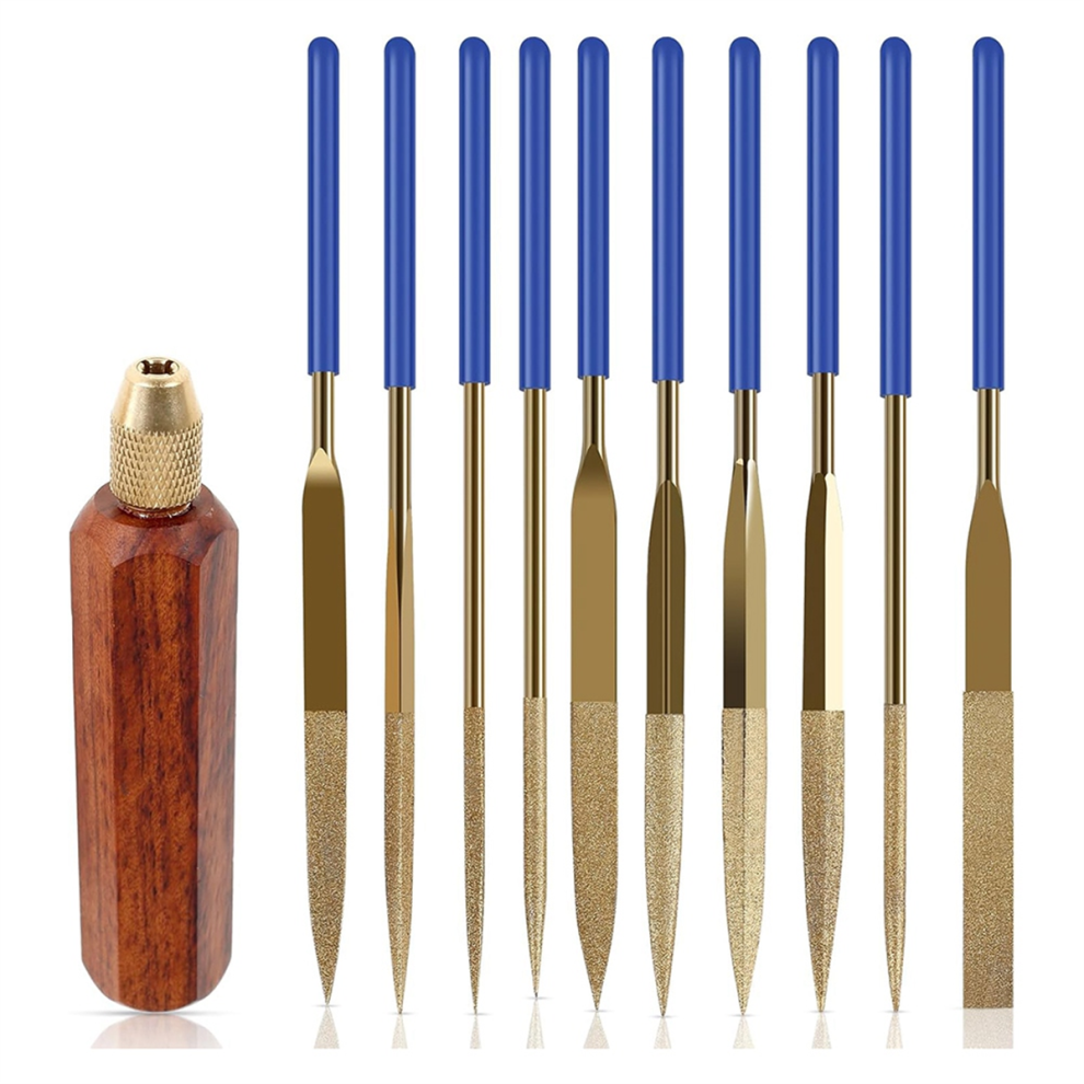 10-Delige Naaldvijlenset Met Messing Spantang En Ronde Handgreep-image