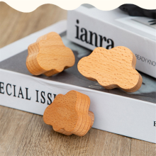 Set di 6 pomelli in legno per cassetti e maniglie per mobili a forma di nuvola