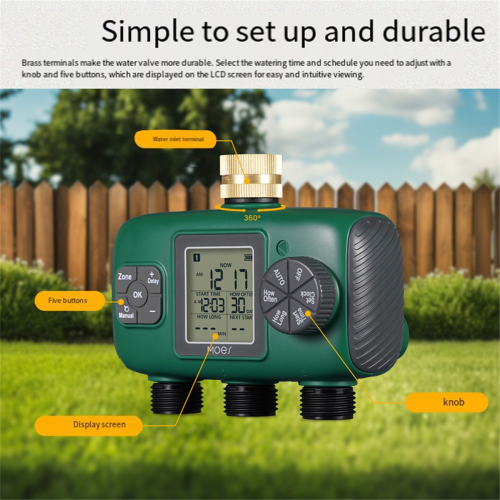 2025 Timer automatico per irrigazione da giardino a 3 uscite 1