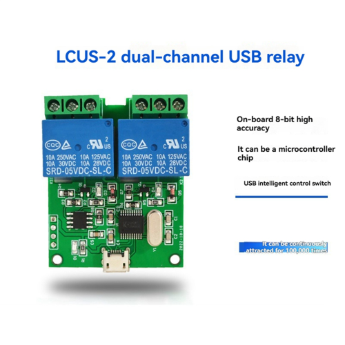 Moduł przekaźnika USB 2-drożny typu LCUS-2, inteligentny przełącznik sterujący USB 1