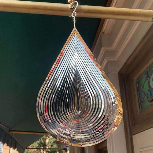 Φωτιστικό 3D με ροή σε σχήμα σταγόνας νερού Wind Spinner για εξωτερική ανάρτηση 2