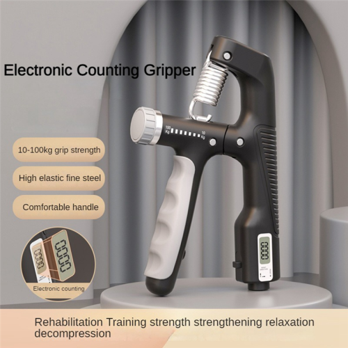 10-100Kg Adjustable Electronic Hand Grip Power Exercise Gripper-Black 1