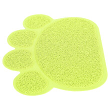 PVC Cat Dog Litter Mat Waterproof Non-Slip Feeding Bowl Placemat Green Paw 39x29.5cm
