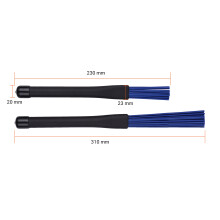 Pair of Retractable Drumsticks + 15 Nylon Brushes for Drumset & Jazz 2pcs Set