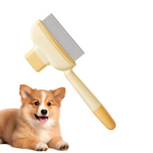 Fleas Comb for Dogs | Pet Hair Removal Comb | Multifunctional Grooming Brush for Cats and Puppies | Self-Contained Dematting Tool in Yellow