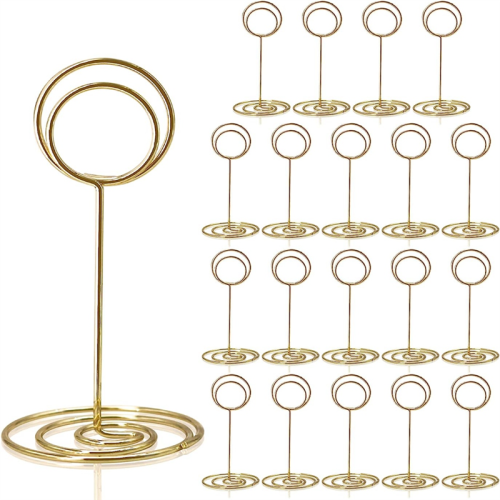 20 peças - Suporte para cartão de lugar de 3,35 polegadas, suporte para números de mesa para casamento B