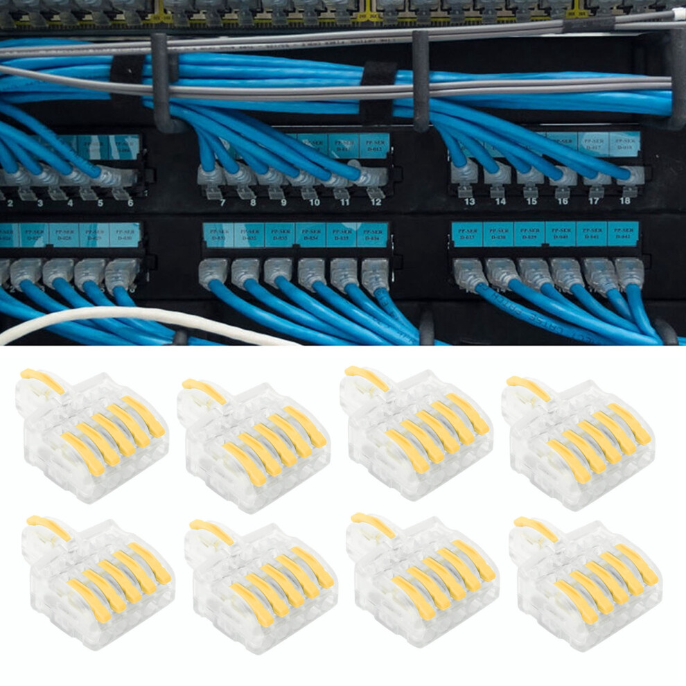 20Pcs Ttype Copper Wire Splitter Connectors 5-In-1 Yellow 9391340701865
