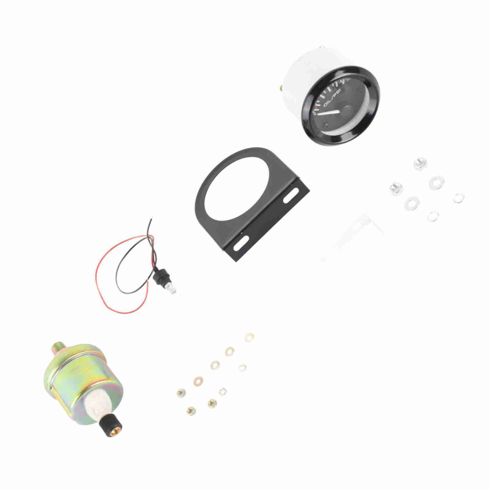 Car Oil Pressure Gauge 52Mm 0-100 Psi With Sensor Compatible With 12V Vehicles 9441340703137