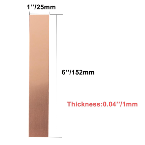 Ânodo de cobre puro 2 peças, 6 x 1 x 0,04 polegadas (19 GA) 1