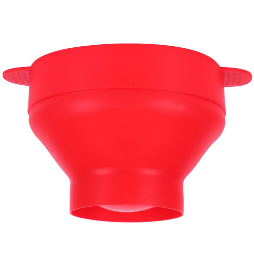 Foldable Silicone Popcorn Bowl with Lid, Red, 26x14cm 2