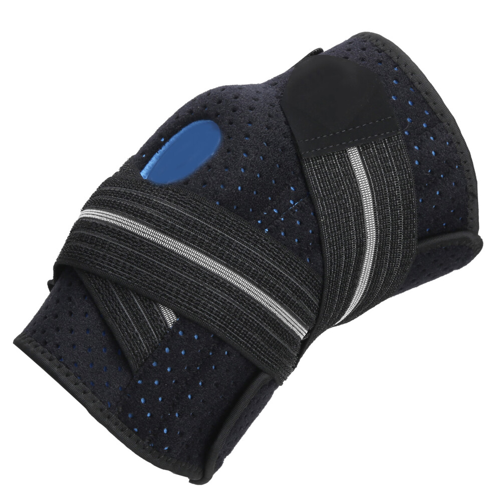 Gray Sports Knee Support Brace, Silicone Pad, Compression Sleeve,