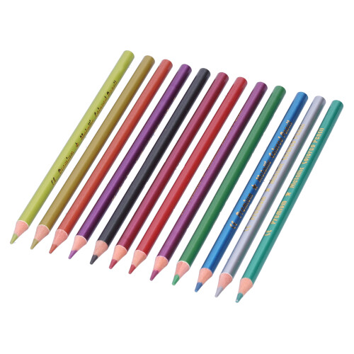 Professional 12Pcs Metallic & Fluorescent Colored Pencils for Art