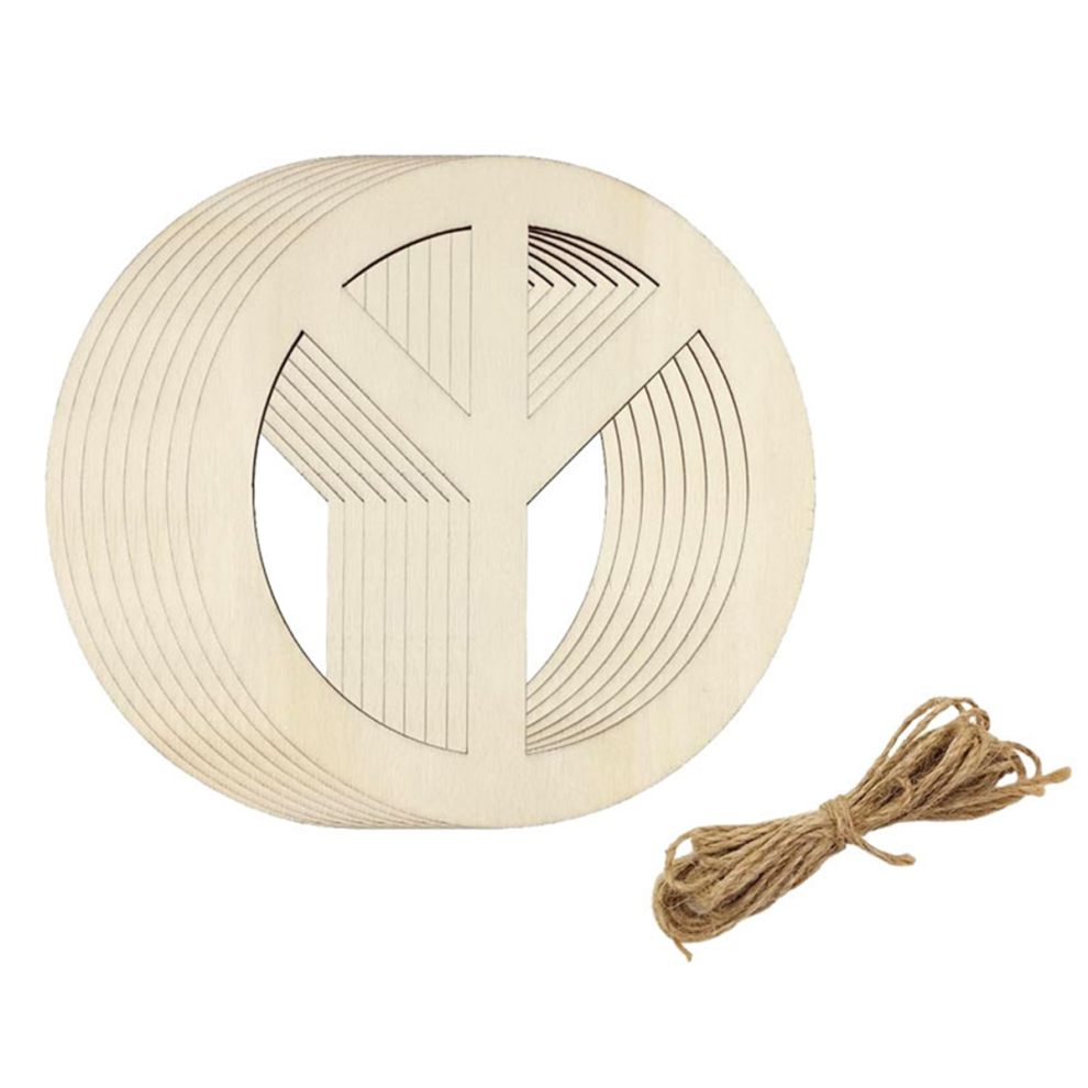 50 Stuks Houten Onafgewerkte Vredesteken Hangende Ornamenten Feestdecoratie-image