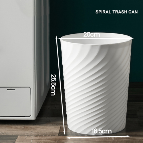 Plastic Small Trash Can Wastebasket, Garbage Container Basket(White) 2