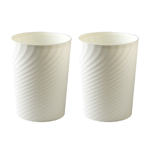 Plastic Small Trash Can Wastebasket, Garbage Container Basket(White)