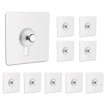 Adhesive Screws Pack of 12, Transparent Self-Adhesive Hooks for Wall Mounting, 8mm and 9mm Sizes, No Drilling