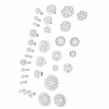33 pièces / ensemble de moules en plastique pour fondant 253 g / 8,9 oz Tel que montré