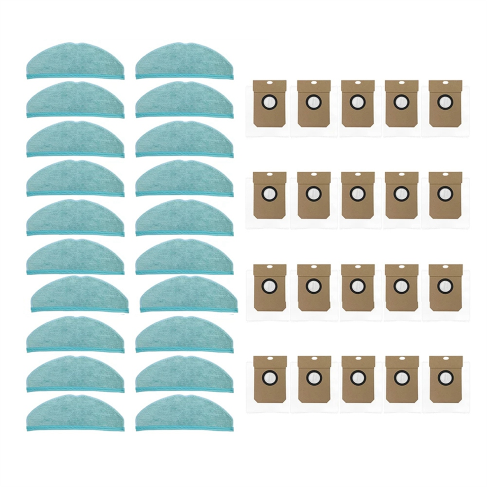 20 Piezas De Repuesto Para Bolsas De Polvo Y Almohadillas Para Fregona 8090 Ultra/9090 Ai-image