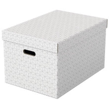 Scatola di immagazzinaggio - ESSELTE - Set di 3 - Bianco - Coperchio rimovibile - 100% riciclato