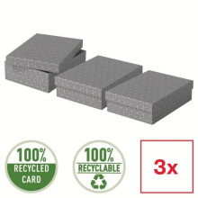 Scatole di stoccaggio - ESSELTE - formato M - grigio - confezione da 3 - cartone ondulato resistente