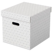 Boîtes de rangement - ESSELTE - format L - gris - carton solide - certifié FSC