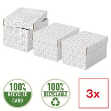 Scatole di immagazzinaggio Home - ESSELTE - Formato S - Bianco - Cartone - x3