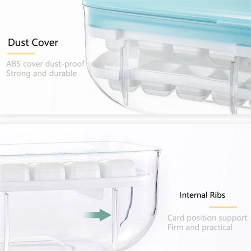 48 Double Silicone Large Capacity Ice Box Ice Storage Ice Box Blue