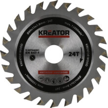 Lama di sega circolare per legno - KREATOR - KRT020401 - Diametro 89mm - 24 denti - Foro Ø 15mm