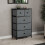 Vida Designs (Grey & Black) Chorley 5 Fabric Drawer Storage Chest 1