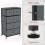 Vida Designs (Grey & Black) Chorley 5 Fabric Drawer Storage Chest 6