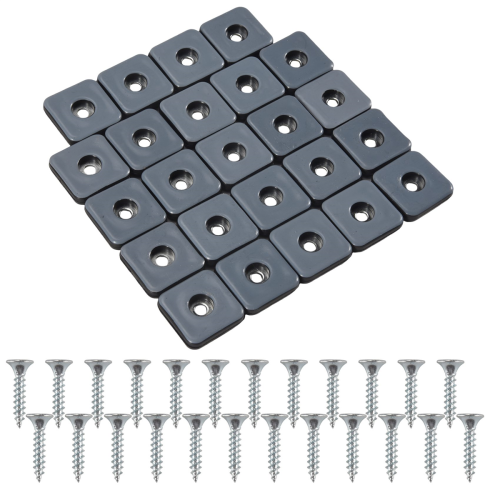 24Pcs 30mm Τετράγωνα προστατευτικά ποδιών καρέκλας επίπλων ολίσθησης 1