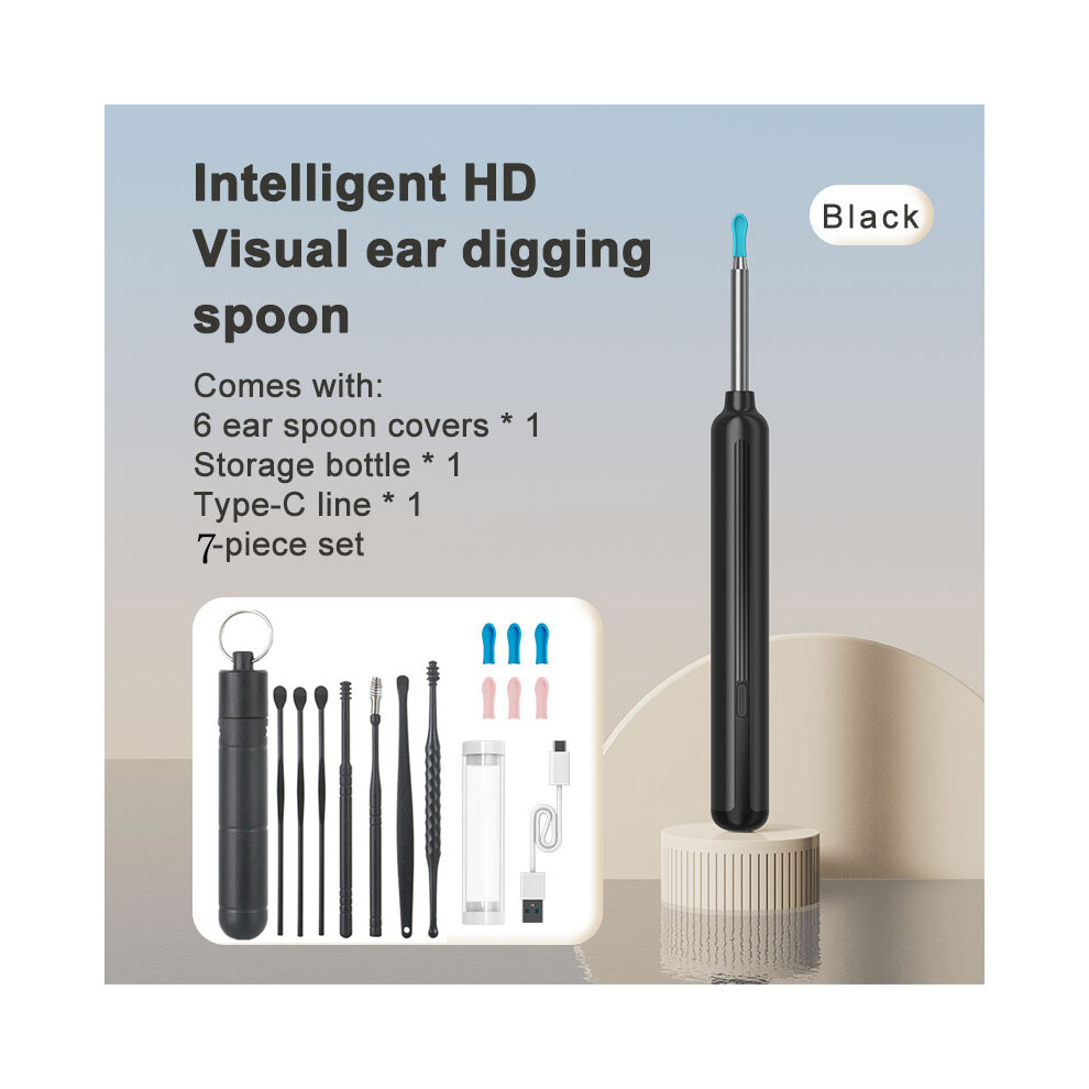 Black Rechargeable Visual Ear Wax Removal Tool(Black)