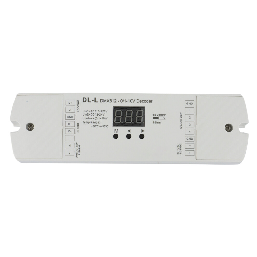 4-Kanaals DMX512 Naar 1-10V / 0-10V-Omvormer, Dc 12V-24V-Ingang-image