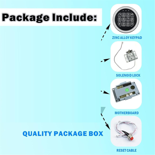 Safe Lock Replacement, Zinc Alloy Keypad Lock with Solenoid Access 1