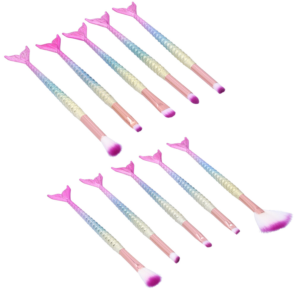 10PCS Soft Makeup Brushes Set for Blush Eye Shadow Eyebrow Highlight