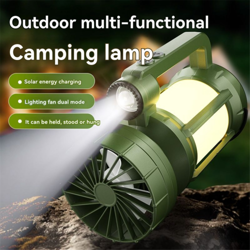 Solar Outdoor Camping Lantern with Cooling Fan LED Flashlight 2