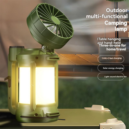 Solar Outdoor Camping Lantern with Cooling Fan LED Flashlight 1