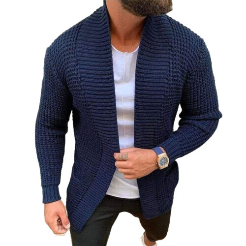 Strickjacke Größe S Dunkelblau gestrickt Herren Langarm 1