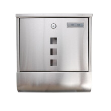 Stainless Steel Letterbox Post Box 31x10.5x33.5cm with Lock for Outdoor Wall Mount Silver Mailbox