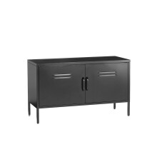 Black Metal TV Stand Cabinet Retro Low Sideboard Cabinet Buffet Retro Cupboard 100cm